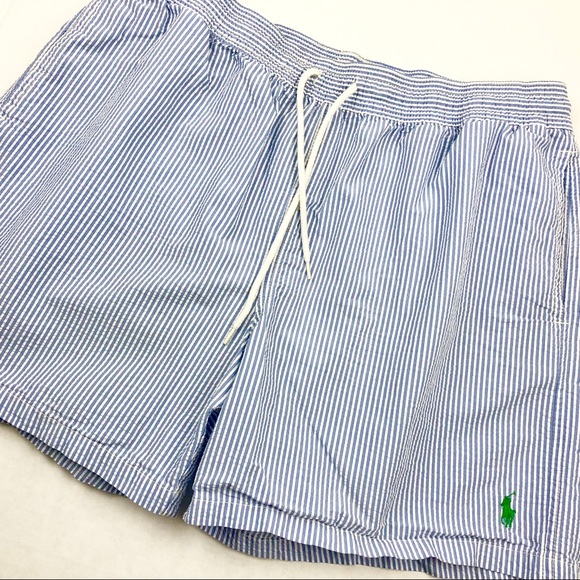 mens seersucker swim trunks